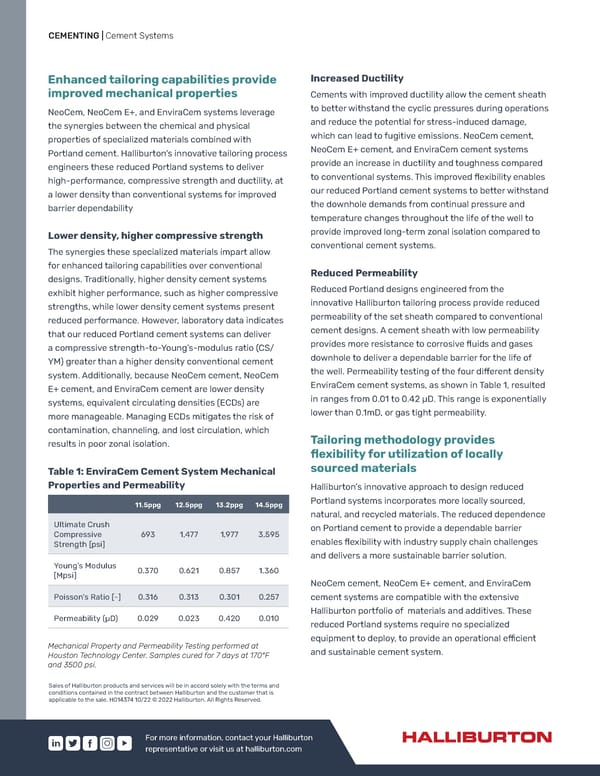 Reduced Portland Cement Systems - Data Sheet - Page 2