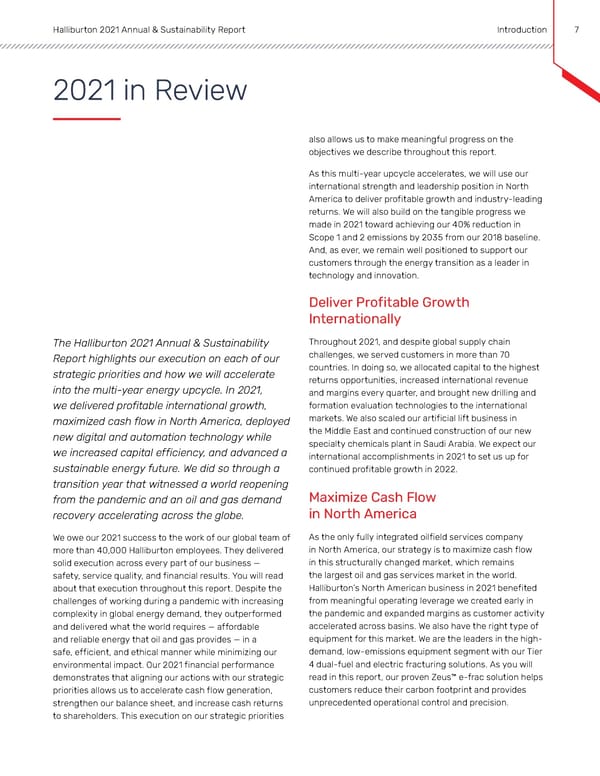 Annual & Sustainability Report | Halliburton - Page 6