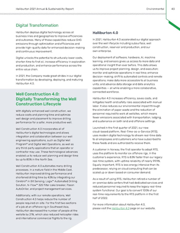 Annual & Sustainability Report | Halliburton - Page 42