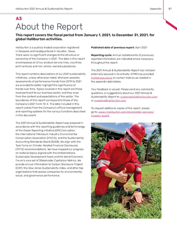 Annual & Sustainability Report | Halliburton - Page 86